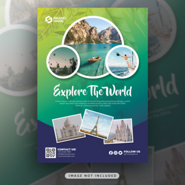 Creative Travel Agency Flyer or Leaflet Free Template